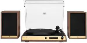 C72A-WA Record Player with Speakers, Walnut | 2-Speed Turntable, ATN3600L Audio-Technica Cartridge, Standard 1/2" Mount, Bluetooth In, External Speakers, Steel Platter C72A-WA Record Player with Speakers, Walnut | 2-Speed Turntable, ATN3600L Audio-Technica Cartridge, Standard 1/2" Mount, Bluetooth In, External Speakers, Steel Platter