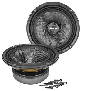 Carbon Fiber 6.5" Midrange Speaker 400 Watts 4 Ohm Pair 6MR400CF-4 Water Resistant Car Audio Loudspeaker for Boat UTV 4-Wheeler Motorcycle and Door Panels (2 Speakers) Carbon Fiber 6.5" Midrange Speaker 400 Watts 4 Ohm Pair 6MR400CF-4 Water Resistant Car Audio Loudspeaker for Boat UTV 4-Wheeler Motorcycle and Door Panels (2 Speakers)