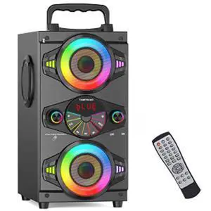Portable Bluetooth Speakers 60W Big Powerful Wireless Loud Stereo Bass Sound Boombox Home Party Speaker with Subwoofer, FM Radio, LED Colorful Lights Portable Bluetooth Speakers 60W Big Powerful Wireless Loud Stereo Bass Sound Boombox Home Party Speaker with Subwoofer, FM Radio, LED Colorful Lights