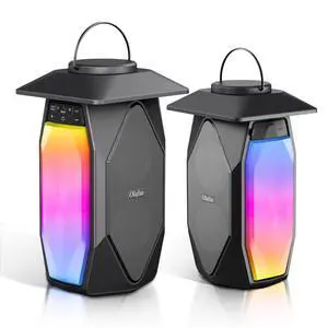 2 Pack Outdoor RGB Bluetooth Speakers, 50W Outdoor Speakers with TWS Stereo Bass, IPX5 Waterproof Lantern Speakers for Pool Patio Garden Camping Party 2 Pack Outdoor RGB Bluetooth Speakers, 50W Outdoor Speakers with TWS Stereo Bass, IPX5 Waterproof Lantern Speakers for Pool Patio Garden Camping Party