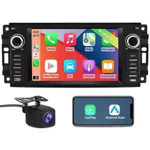 Car Radio for Jeep Wrangler 2007-2018, Dodge Ram 2009-2012 | Touch Screen Radio for Jeep Compass Patriot 2009-2016, Jeep Jk Radio Replacement, Carplay Android Auto, AM FM Car Radio for Jeep Wrangler 2007-2018, Dodge Ram 2009-2012 | Touch Screen Radio for Jeep Compass Patriot 2009-2016, Jeep Jk Radio Replacement, Carplay Android Auto, AM FM