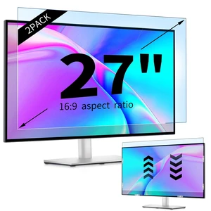2Pack 27 Inch Blue Light Screen Protector for 16:9 Computer Monitor Anti Glare & Scratch Shield, Eye Protection UV Filter Film, Removable Blue Light Blocking Cover For 27" Widescreen PC Desktop 2Pack 27 Inch Blue Light Screen Protector for 16:9 Computer Monitor Anti Glare & Scratch Shield, Eye Protection UV Filter Film, Removable Blue Light Blocking Cover For 27" Widescreen PC Desktop