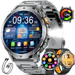 Military Smart Watches for Men(3 Bands),1000mAh Battery/1.7" HD Large Screen Smartwatch, Flashlight/120+ Sports Modes/Sleep Monitor, 5ATM Waterproof Fitness Tracker Watch for Android iOS,Black Military Smart Watches for Men(3 Bands),1000mAh Battery/1.7" HD Large Screen Smartwatch, Flashlight/120+ Sports Modes/Sleep Monitor, 5ATM Waterproof Fitness Tracker Watch for Android iOS,Black