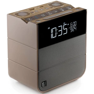 Sound Rise II, SFQ-16: Bedside Alarm Clock Radio & Bluetooth Speaker, with Large Display Screen, FM Radio, Fast USB Charging, and Nature Sound (Wood Taupe) Sound Rise II, SFQ-16: Bedside Alarm Clock Radio & Bluetooth Speaker, with Large Display Screen, FM Radio, Fast USB Charging, and Nature Sound (Wood Taupe)