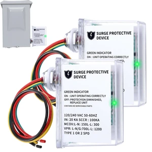 120/240 VAC Universal HVAC Surge Protector Compatible with AG3000, 2pcs Comprehensive Surge Protection, Three Modes L-G, L-L, L-N Waterproof Housing Protect HVAC Equipment Home Appliances 120/240 VAC Universal HVAC Surge Protector Compatible with AG3000, 2pcs Comprehensive Surge Protection, Three Modes L-G, L-L, L-N Waterproof Housing Protect HVAC Equipment Home Appliances