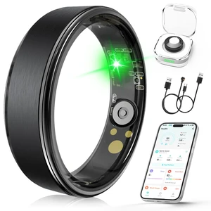 Smart Ring for Women & Men, Health Fitness Tracker Ring Sleep Monitor/Heart Rate/Blood Oxygen/HRV/Stress/Calorie/Steps, IP68 Waterproof for iOS & Android, Free App (Black, 09#) Smart Ring for Women & Men, Health Fitness Tracker Ring Sleep Monitor/Heart Rate/Blood Oxygen/HRV/Stress/Calorie/Steps, IP68 Waterproof for iOS & Android, Free App (Black, 09#)