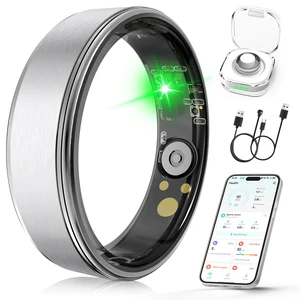 Smart Ring for Women & Men, Health Fitness Tracker Ring Sleep Monitor/Heart Rate/Blood Oxygen/HRV/Stress/Calorie/Steps, IP68 Waterproof for iOS & Android, Free App (Silver, 13#) Smart Ring for Women & Men, Health Fitness Tracker Ring Sleep Monitor/Heart Rate/Blood Oxygen/HRV/Stress/Calorie/Steps, IP68 Waterproof for iOS & Android, Free App (Silver, 13#)