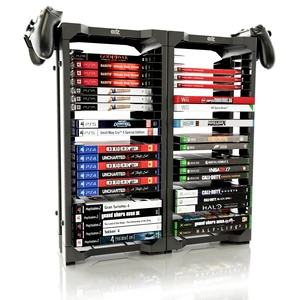 Universal Game Holder 46 Game Storage Tower Rack for PS2 PS3 PS4 PS5 PSP Xbox 360 Xbox One Series X Wii Switch Games DVD and Blu-Ray Disks. Includes 2 Controller Mounts (Black) Universal Game Holder 46 Game Storage Tower Rack for PS2 PS3 PS4 PS5 PSP Xbox 360 Xbox One Series X Wii Switch Games DVD and Blu-Ray Disks. Includes 2 Controller Mounts (Black)