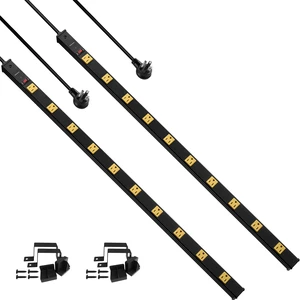 10 Outlet Long Power Strip, 1000J Surge Protector, 2 Pack Industrial Heavy Duty, Flat Plug, 15A Breaker, 6FT Cord, Wall Mountable, Work Bench, Shop, Garage 10 Outlet Long Power Strip, 1000J Surge Protector, 2 Pack Industrial Heavy Duty, Flat Plug, 15A Breaker, 6FT Cord, Wall Mountable, Work Bench, Shop, Garage