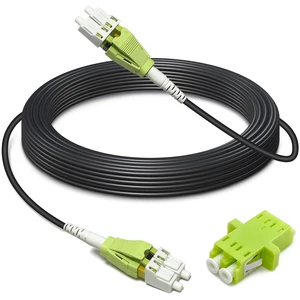 30m/100ft OM5 Multimode Armored LC to LC Fiber Optic Patch Cord, Black Indoor/Outdoor 40Gb 100Gb Duplex Wideband MMF, 2 Fibers OM5 LC-LC Fiber Jumper, 50/125 30m/100ft OM5 Multimode Armored LC to LC Fiber Optic Patch Cord, Black Indoor/Outdoor 40Gb 100Gb Duplex Wideband MMF, 2 Fibers OM5 LC-LC Fiber Jumper, 50/125