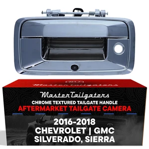 Chrome Tailgate Handle with Backup Camera Replacement for Chevrolet Silverado/GMC Sierra (2016-2018) IP68 Waterproof Parking Grid Lines Available Easy to Install Chrome Tailgate Handle with Backup Camera Replacement for Chevrolet Silverado/GMC Sierra (2016-2018) IP68 Waterproof Parking Grid Lines Available Easy to Install