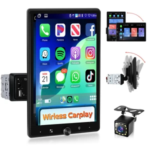 10.4" Single Din Radio Car Stereo with Wireless CarPlay & Android Auto, Rotatable Touch Screen, Bluetooth, 16-Band EQ Audio, Mirror Link, SWC, FM, USB, TF, Backup Camera 10.4" Single Din Radio Car Stereo with Wireless CarPlay & Android Auto, Rotatable Touch Screen, Bluetooth, 16-Band EQ Audio, Mirror Link, SWC, FM, USB, TF, Backup Camera