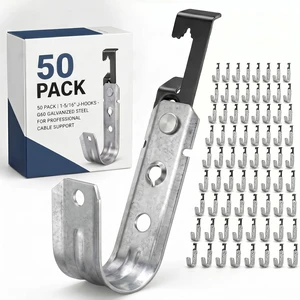 50 Pcs 1-5/16 Inch Galvanized Steel J Hook with Bat Wing Heavy Duty Cable Support Straps Hangers for Hanging Cable Management to Ceiling Grid Wire & Threaded Rod 50 Pcs 1-5/16 Inch Galvanized Steel J Hook with Bat Wing Heavy Duty Cable Support Straps Hangers for Hanging Cable Management to Ceiling Grid Wire & Threaded Rod