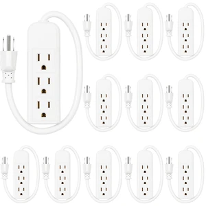20 Pack 3 Outlet Power Strip Flat Plug Extension Cord, 1 ft, White 3 Outlet Power Strip Surge Protector, Power Strip Bulk Pack, Mini Cord 3 Ground Heavy Duty Mountable Outlets Strip, Computer 20 Pack 3 Outlet Power Strip Flat Plug Extension Cord, 1 ft, White 3 Outlet Power Strip Surge Protector, Power Strip Bulk Pack, Mini Cord 3 Ground Heavy Duty Mountable Outlets Strip, Computer