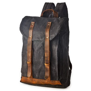 Heavy-Duty Waxed Canvas Rucksack Backpack Vintage Waxed Canvas Backpack with Leather Trim, Fits Laptop and Essentials for Travel and Daily Carry,Gift Heavy-Duty Waxed Canvas Rucksack Backpack Vintage Waxed Canvas Backpack with Leather Trim, Fits Laptop and Essentials for Travel and Daily Carry,Gift