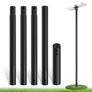 11FT Starlink Pole Mount,1.9" Diameter Thickened Outdoor Heavy Duty Galvanized Steel Weather Station Mounting Pole,with Bottom Fixed Bracket,Universal Size Suitable for Starlink Pipe Adapter, Black 11FT Starlink Pole Mount,1.9" Diameter Thickened Outdoor Heavy Duty Galvanized Steel Weather Station Mounting Pole,with Bottom Fixed Bracket,Universal Size Suitable for Starlink Pipe Adapter, Black