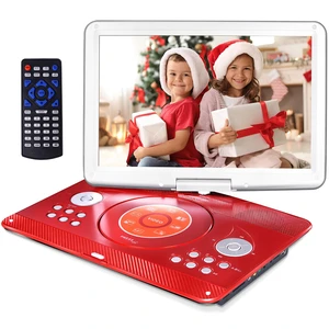 Portable DVD Player with 14.1" HD Screen for Kids Road Trip, 5000mAh 6-Hour Playtime, Car Charger, Support USB, SD, TV Sync for Family Movie Night, Dual Speakers, Multi-Format, Red Portable DVD Player with 14.1" HD Screen for Kids Road Trip, 5000mAh 6-Hour Playtime, Car Charger, Support USB, SD, TV Sync for Family Movie Night, Dual Speakers, Multi-Format, Red