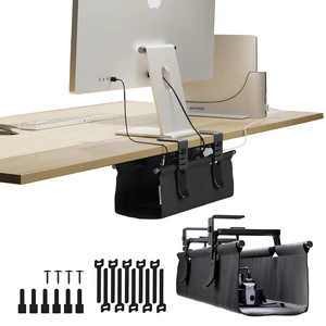 Original Under Desk Cable Management Tray, Black, 14.1" No Drill, Premium Fabric, Clamp/Screw Mount Cord Organizer, Supports Up to 66lbs Original Under Desk Cable Management Tray, Black, 14.1" No Drill, Premium Fabric, Clamp/Screw Mount Cord Organizer, Supports Up to 66lbs