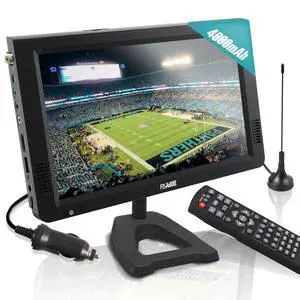 10" Portable TV,Battery TV with USB/SD/HDMI Input,Mini TV 1080P LCD Screen with Stand for Camping, Car, Kitchen,Travel,Emergency(Black Stand) 10" Portable TV,Battery TV with USB/SD/HDMI Input,Mini TV 1080P LCD Screen with Stand for Camping, Car, Kitchen,Travel,Emergency(Black Stand)