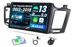 Car Radio Stereo for Toyota RAV4 2013-2018: 4GB+64GB Wireless Carplay & Android Auto 1280 * 800 IPS Touch Screen Upgrade Android 13 Car Stereo with Bluetooth/GPS Navigation FM/SWC 1080P Backup Camera Car Radio Stereo for Toyota RAV4 2013-2018: 4GB+64GB Wireless Carplay & Android Auto 1280 * 800 IPS Touch Screen Upgrade Android 13 Car Stereo with Bluetooth/GPS Navigation FM/SWC 1080P Backup Camera
