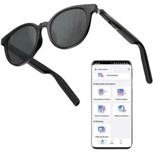 AI Smart Glasses for Men and Women, Low Bridge Fit, 74-Language Real-Time Translator Powered by ChatGPT - Bluetooth 5.4 with 11H Playtime, Polarized Sunglasses for Travel, Driving, Daily Use AI Smart Glasses for Men and Women, Low Bridge Fit, 74-Language Real-Time Translator Powered by ChatGPT - Bluetooth 5.4 with 11H Playtime, Polarized Sunglasses for Travel, Driving, Daily Use