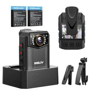 Body Camera 4K B4K6 with 2PCS 3000mAh Batteries, 128GB Body Cam with GPS Tracking, and Convenient Charging Dock 8-10 Hours Recording for Law Enforcement, Outdoor Adventures Body Camera 4K B4K6 with 2PCS 3000mAh Batteries, 128GB Body Cam with GPS Tracking, and Convenient Charging Dock 8-10 Hours Recording for Law Enforcement, Outdoor Adventures