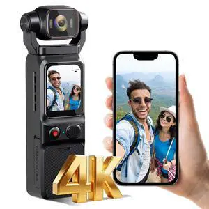 4K Vlogging Camera, Action Camera with Image Stabilization, Pocket Body Cam with APP Control, Handheld POV Cameras for Outdoor Sport, Travel(64GB Card) 4K Vlogging Camera, Action Camera with Image Stabilization, Pocket Body Cam with APP Control, Handheld POV Cameras for Outdoor Sport, Travel(64GB Card)