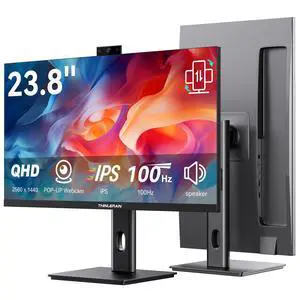 23.8 Inch Monitor with Pop-Up Webcam - 2K 2560 x 1440 IPS Computer Monitor, 100Hz Vertical Gaming PC Screen, Built-in 3MP Webcam & Microphone, HDMI, DisplayPort, Display for Office Home 23.8 Inch Monitor with Pop-Up Webcam - 2K 2560 x 1440 IPS Computer Monitor, 100Hz Vertical Gaming PC Screen, Built-in 3MP Webcam & Microphone, HDMI, DisplayPort, Display for Office Home