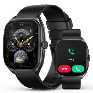 Smart Watch with SOS, 1.85" AMOLED Display Fitness Tracker, Heart Rate Blood Oxygen Sleep Monitor for Men Women, IP68 Waterproof Sport Watch, Answer/Make Calls, Compatible with Android iPhone Smart Watch with SOS, 1.85" AMOLED Display Fitness Tracker, Heart Rate Blood Oxygen Sleep Monitor for Men Women, IP68 Waterproof Sport Watch, Answer/Make Calls, Compatible with Android iPhone