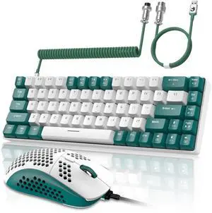 RK-T8PR0 Wired 65% Mechanical Gaming Keyboard and Mouse Combo with RGB LED Backlit Anti-ghosting TKL Mini 68 Key Coiled C to A Cable Tactile Blue Switch for PS4 PS5 Xbox PC Mac Gamer(Green) RK-T8PR0 Wired 65% Mechanical Gaming Keyboard and Mouse Combo with RGB LED Backlit Anti-ghosting TKL Mini 68 Key Coiled C to A Cable Tactile Blue Switch for PS4 PS5 Xbox PC Mac Gamer(Green)