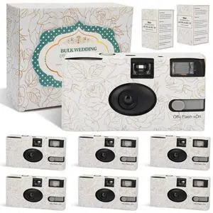 6 Pack Disposable Cameras Bulk for Wedding, Golden Rose Single-Use 35mm Film Disposable Camera with Flash, ISO 400 17 Exposures for Outdoor Travel Gathering Anniversary Birthday Party Supply 6 Pack Disposable Cameras Bulk for Wedding, Golden Rose Single-Use 35mm Film Disposable Camera with Flash, ISO 400 17 Exposures for Outdoor Travel Gathering Anniversary Birthday Party Supply