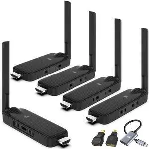 Wireless HDMI 4 Receiver and Transmitter USB-C Extender Kit,Plug & Play 165FT Portable 2.4G/5G Wirelessly Simultaneous Expansion for Multiple Screens from Laptop and Camera to TVs,Projectors Wireless HDMI 4 Receiver and Transmitter USB-C Extender Kit,Plug & Play 165FT Portable 2.4G/5G Wirelessly Simultaneous Expansion for Multiple Screens from Laptop and Camera to TVs,Projectors