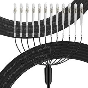 OM3 LC to LC 12 Strands Outdoor Armored Fiber Patch Cable, Direct Burial, 12 Core Fiber Optic Cable, Multimode Industrial TPU, 10GB/40GB 50/125um MMF, OD-5mm,15m/49ft OM3 LC to LC 12 Strands Outdoor Armored Fiber Patch Cable, Direct Burial, 12 Core Fiber Optic Cable, Multimode Industrial TPU, 10GB/40GB 50/125um MMF, OD-5mm,15m/49ft