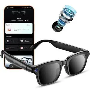 Ai Smart Glasses with Camera, 4K 8MP HD Photo and Video Recording with Real-Time Translation/Object Recognition/AI Voice Q&A/Recording, Calls and Music, UV & Blue Light Protection, Photochromic lens Ai Smart Glasses with Camera, 4K 8MP HD Photo and Video Recording with Real-Time Translation/Object Recognition/AI Voice Q&A/Recording, Calls and Music, UV & Blue Light Protection, Photochromic lens