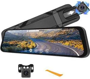 9.66" Mirror Dash Cam Rear View Mirror Camera Front and Rear 1080P Backup Camera,Touch Screen Dual Front and Rear Camera/Night Vision/G-Sensor/Parking Monitor/Loop Recording/Parking Assist 9.66" Mirror Dash Cam Rear View Mirror Camera Front and Rear 1080P Backup Camera,Touch Screen Dual Front and Rear Camera/Night Vision/G-Sensor/Parking Monitor/Loop Recording/Parking Assist