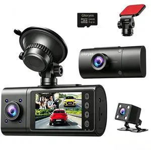 3 Channel Dash Cam Front and Rear Inside,Dash Cam pro 2025,Interior Car Camera,2.5K Single Front,Dash Camera for Cars with IR Night Vision,24Hr Parking Monitor 1S Recording,Free 64G Card 3 Channel Dash Cam Front and Rear Inside,Dash Cam pro 2025,Interior Car Camera,2.5K Single Front,Dash Camera for Cars with IR Night Vision,24Hr Parking Monitor 1S Recording,Free 64G Card