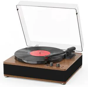 Vinyl Record Player Bluetooth Turntable 3 Speed Full-Size Platter with Bluetooth Input/Output, Built-in Speakers, Counterweight & Auto-Stop with RCA/AUX Out, Tan Vinyl Record Player Bluetooth Turntable 3 Speed Full-Size Platter with Bluetooth Input/Output, Built-in Speakers, Counterweight & Auto-Stop with RCA/AUX Out, Tan