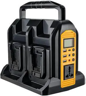 350W Portable Power Supply Inverter Compatible with Dewalt 20V Li-ion Battery, 4 Port Pure Sine Wave Inverter DC 20V to AC 120V with AC Output, USB Port, Type-C Port, 300LM LED Light Emergency 350W Portable Power Supply Inverter Compatible with Dewalt 20V Li-ion Battery, 4 Port Pure Sine Wave Inverter DC 20V to AC 120V with AC Output, USB Port, Type-C Port, 300LM LED Light Emergency