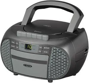 CD-550BT-GR Portable Stereo Bluetooth CD Cassette Recorder with AM/FM Radio Compact Bluetooth-Enabled Radio Player with Handle Gray CD-550BT-GR Portable Stereo Bluetooth CD Cassette Recorder with AM/FM Radio Compact Bluetooth-Enabled Radio Player with Handle Gray