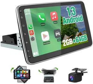 Android 13 4-Core 2GB+64GB Single Din Car Stereo, 10.1 Inch Floating Touchscreen Car Radio with Wireless CarPlay & Android Auto/Mirror Link/Wi-Fi/FM/USB, Support SWC/Backup Camera (Included) Android 13 4-Core 2GB+64GB Single Din Car Stereo, 10.1 Inch Floating Touchscreen Car Radio with Wireless CarPlay & Android Auto/Mirror Link/Wi-Fi/FM/USB, Support SWC/Backup Camera (Included)