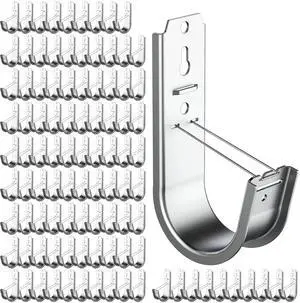 100 Pack 2 Inch J Hook Wall Mount J Hook with Retainer Clip Galvanized Steel Wall Cable Hooks Smooth Round Edge J Hook for Hanging Wire Cable Management & Organization Solution 100 Pack 2 Inch J Hook Wall Mount J Hook with Retainer Clip Galvanized Steel Wall Cable Hooks Smooth Round Edge J Hook for Hanging Wire Cable Management & Organization Solution