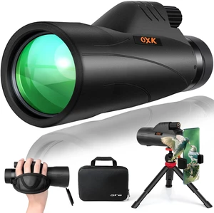 12x56 High Power Monocular Telescope with Smartphone Adapter Tripod, Black | Larger Vision Monoculars for Adults with BAK4 Prism & FMC Lens, Suitable for Bird Watching Hunting Hiking Camping Travel 12x56 High Power Monocular Telescope with Smartphone Adapter Tripod, Black | Larger Vision Monoculars for Adults with BAK4 Prism & FMC Lens, Suitable for Bird Watching Hunting Hiking Camping Travel