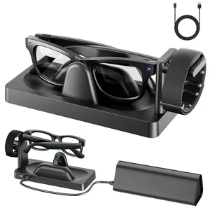 Charging Dock for Meta Ray-Ban Display Glasses & Neural Band | 3-in-1 Charging Station with Anti-Slip Base, LED Indicator & USB Output, Stable Smart Glasses Charger Stand Charging Dock for Meta Ray-Ban Display Glasses & Neural Band | 3-in-1 Charging Station with Anti-Slip Base, LED Indicator & USB Output, Stable Smart Glasses Charger Stand