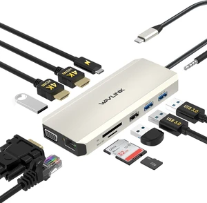 USB C Docking Station Dual Monitor for Dell/HP/Lenovo Laptop | Triple Display USB-C Hub Multiport Adapter Dongle with 2 HDMI, VGA, Ethernet,100W PD, 5 USB, SD/TF Card Reader,Audio USB C Docking Station Dual Monitor for Dell/HP/Lenovo Laptop | Triple Display USB-C Hub Multiport Adapter Dongle with 2 HDMI, VGA, Ethernet,100W PD, 5 USB, SD/TF Card Reader,Audio