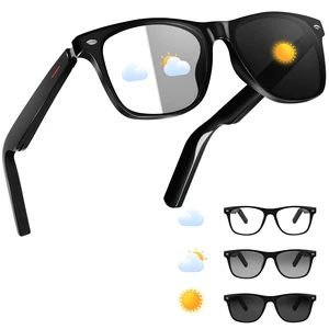 Smart Glasses for Men Women, Bluetooth Audio Sunglasses with Color-Change Lenses Automatic Power On Off UV Protection Anti-Blue Lens Speakers Touch Control for Indoor Outdoor Walking Working Smart Glasses for Men Women, Bluetooth Audio Sunglasses with Color-Change Lenses Automatic Power On Off UV Protection Anti-Blue Lens Speakers Touch Control for Indoor Outdoor Walking Working