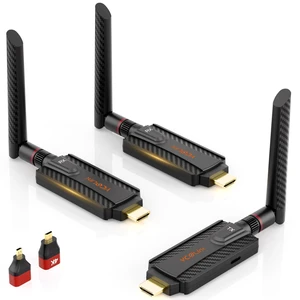 Wireless HDMI Transmitter with 2 Receivers, 656ft Long Range, 0.05s Low Lag & Privacy Button, Stable 1080P,Plug and Play for Live Streaming, PC, Camera, Church,Presentation Wireless HDMI Transmitter with 2 Receivers, 656ft Long Range, 0.05s Low Lag & Privacy Button, Stable 1080P,Plug and Play for Live Streaming, PC, Camera, Church,Presentation