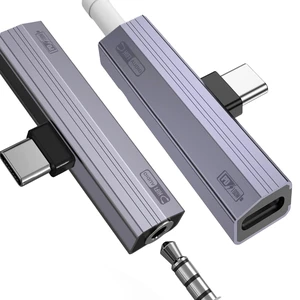 2 Pack USB C to 3.5mm Audio Adapter 2-in-1 HiFi DAC 100W PD Fast Charging Headphone Jack Widely Compatible for iPhone 15/15 Pro, iPad Pro, Samsung Galaxy, Gaming, Car Aux Gray 2 Pack USB C to 3.5mm Audio Adapter 2-in-1 HiFi DAC 100W PD Fast Charging Headphone Jack Widely Compatible for iPhone 15/15 Pro, iPad Pro, Samsung Galaxy, Gaming, Car Aux Gray