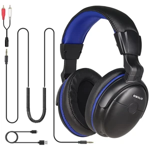 Sound Amplified Wired Headphones with Extra Long Cord for TV with Clear Dialogue, 18ft/5.5M Long Coil Cord, Over Ear Wired TV Headphones for Seniors w/Volume Control & Clip, 40 Hrs Playtime Sound Amplified Wired Headphones with Extra Long Cord for TV with Clear Dialogue, 18ft/5.5M Long Coil Cord, Over Ear Wired TV Headphones for Seniors w/Volume Control & Clip, 40 Hrs Playtime