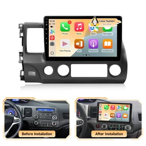 Linux Car Radio for Honda Civic 2006 2007 2008 2009 2010 2011 Fast Boot | Wireless CarPlay and Android Auto, 10.1'' Touch Screen for Honda Civic Bluetooth FM Backup Camera SWC 1280P Linux Car Radio for Honda Civic 2006 2007 2008 2009 2010 2011 Fast Boot | Wireless CarPlay and Android Auto, 10.1'' Touch Screen for Honda Civic Bluetooth FM Backup Camera SWC 1280P