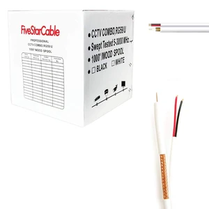 1000 ft. RG59 Siamese CCTV Combo Coaxial Cable White - 20AWG RG59 + 18/2 18AWG Power 1000 ft. RG59 Siamese CCTV Combo Coaxial Cable White - 20AWG RG59 + 18/2 18AWG Power
